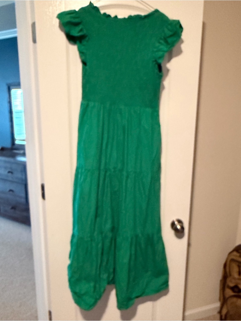 Sugarlips Emerald Green Ruffle Sleeve Maxi Dress